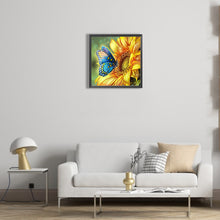 Lade das Bild in den Galerie-Viewer, Sonnenblumen Butterfly-Volle Diamond Painting-30x30cm