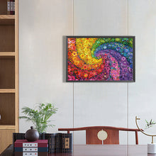 Lade das Bild in den Galerie-Viewer, Regenbogenstrudel-Blumenstrauch-Voller Diamond Painting-70x50cm-Large Size
