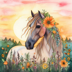 Field Horse-Voller Diamond Painting-30x30cm