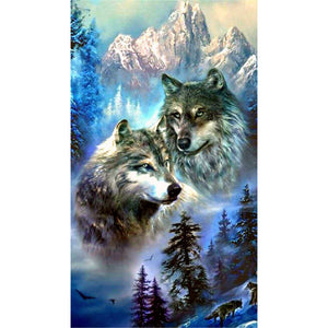 Tiger Wolf-Voller Diamond Painting-40x70cm-Large Size