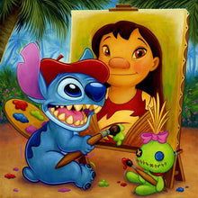 Lade das Bild in den Galerie-Viewer, Lilo & Stitch-Voller Diamond Painting-30x30cm