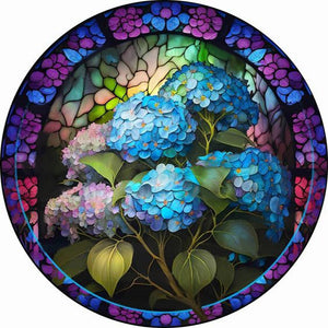Buntglas Flower-VollerDiamond Painting-35x35cm