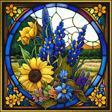 Lade das Bild in den Galerie-Viewer, Buntglas Sunflower-VollerDiamond Painting-35x35cm
