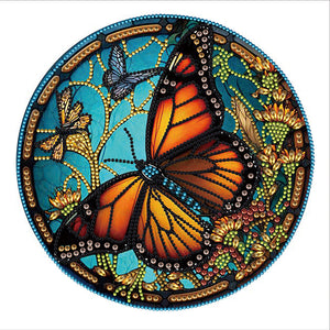 Buntglas-Schmetterling-Teil-Special Diamond Painting-30x30cm