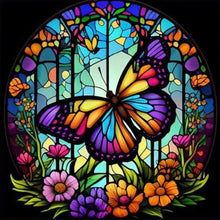 Lade das Bild in den Galerie-Viewer, Stained Glass Butterfly-VollerDiamond Painting-30x30cm
