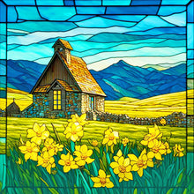 Lade das Bild in den Galerie-Viewer, Buntglas Flower-VollerDiamond Painting-30x30cm