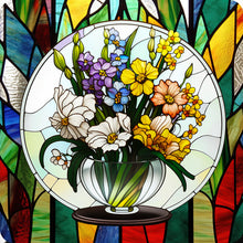 Lade das Bild in den Galerie-Viewer, Buntglas Bouquet-VollerDiamond Painting-30x30cm