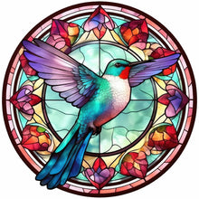 Lade das Bild in den Galerie-Viewer, Buntglas Hummingbird-VollerDiamond Painting-30x30cm
