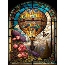 Lade das Bild in den Galerie-Viewer, Buntglas  Hot Air Balloon-Full Round Diamond Painting-40x50cm