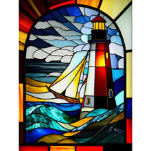 Lade das Bild in den Galerie-Viewer, Buntglas Lighthouse-Full Round Diamond Painting-30x40cm