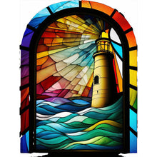 Lade das Bild in den Galerie-Viewer, Buntglas Lighthouse-Full Round Diamond Painting-30x40cm