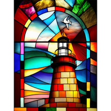 Lade das Bild in den Galerie-Viewer, Buntglas Lighthouse-Full Round Diamond Painting-30x40cm