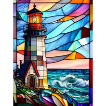Lade das Bild in den Galerie-Viewer, Buntglas Lighthouse-Full Round Diamond Painting-30x40cm