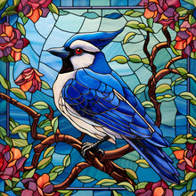 Lade das Bild in den Galerie-Viewer, Buntglas Blue Tit-Full Round Diamond Painting-30x30cm