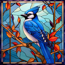 Lade das Bild in den Galerie-Viewer, Buntglas Blue Tit-Full Round Diamond Painting-30x30cm