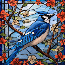 Lade das Bild in den Galerie-Viewer, Buntglas Blue Tit-Full Round Diamond Painting-30x30cm
