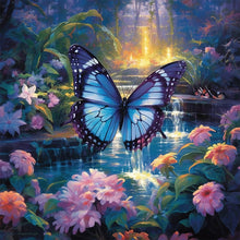 Lade das Bild in den Galerie-Viewer, Garden Butterfly-Full Round Diamond Painting-30x30cm