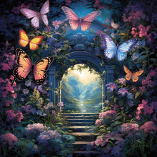 Lade das Bild in den Galerie-Viewer, Garden Butterfly-Full Round Diamond Painting-30x30cm