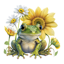 Lade das Bild in den Galerie-Viewer, Sunflower Frog-Full Round Diamond Painting-30x30cm
