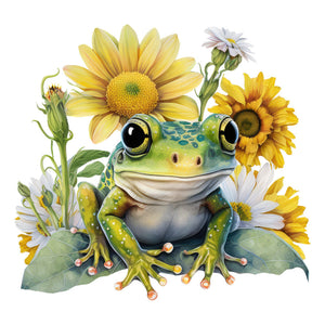 Sunflower Frog-Full Round Diamond Painting-30x30cm