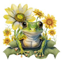 Lade das Bild in den Galerie-Viewer, Sunflower Frog-Full Round Diamond Painting-30x30cm