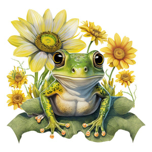 Sunflower Frog-Full Round Diamond Painting-30x30cm