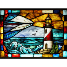 Lade das Bild in den Galerie-Viewer, Buntglas Landscape-Full Round Diamond Painting-40x30cm