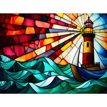 Lade das Bild in den Galerie-Viewer, Buntglas Landscape-Full Round Diamond Painting-40x30cm