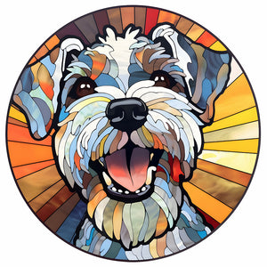 Buntglas Dog-Full Round Diamond Painting-30x30cm