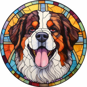 Buntglas Dog-Full Round Diamond Painting-30x30cm