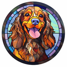 Lade das Bild in den Galerie-Viewer, Buntglas Dog-Full Round Diamond Painting-30x30cm