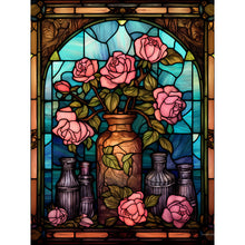 Lade das Bild in den Galerie-Viewer, Buntglas Rose-Voller Round Diamond Painting-30x40cm
