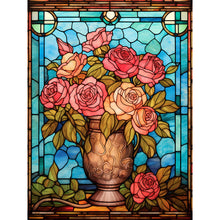 Lade das Bild in den Galerie-Viewer, Buntglas Rose-Voller Round Diamond Painting-30x40cm
