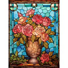 Lade das Bild in den Galerie-Viewer, Buntglas Rose-Voller Round Diamond Painting-30x40cm