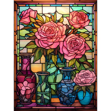 Lade das Bild in den Galerie-Viewer, Buntglas Rose-Voller Round Diamond Painting-30x40cm