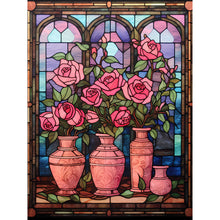 Lade das Bild in den Galerie-Viewer, Buntglas Rose-Voller Round Diamond Painting-30x40cm