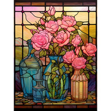 Lade das Bild in den Galerie-Viewer, Buntglas Rose-Voller Round Diamond Painting-30x40cm