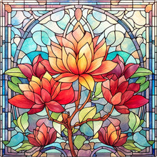 Lade das Bild in den Galerie-Viewer, Buntglas Flower-Full Round Diamond Painting-30x30cm