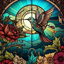 Lade das Bild in den Galerie-Viewer, Buntglas Hummingbird-Voller Round Diamond Painting-40x40cm