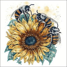Lade das Bild in den Galerie-Viewer, Sonnenblumen-Bienen-Teil-Special Diamond Painting-30x30cm
