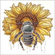 Lade das Bild in den Galerie-Viewer, Sonnenblumen-Bienen-Teil-Special Diamond Painting-30x30cm