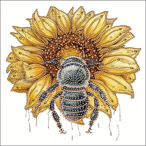 Sonnenblumen-Bienen-Teil-Special Diamond Painting-30x30cm