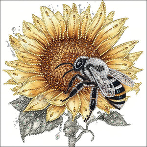 Sonnenblumen-Bienen-Teil-Special Diamond Painting-30x30cm