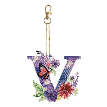 Lade das Bild in den Galerie-Viewer, 26 Alphabet-Blumen – doppelseitiger Schlüsselanhänger