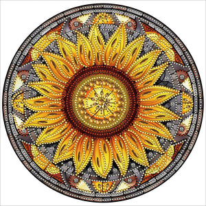 Buntglas-Sonnenblumen-Teil-Special Diamond Painting-30x30cm