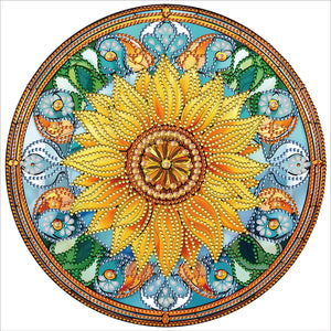 Buntglas-Sonnenblumen-Teil-Special Diamond Painting-30x30cm