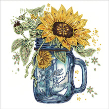 Lade das Bild in den Galerie-Viewer, Sonnenblumen-Glasflasche – teilweise Sonderangebot Diamond Painting-30x30cm
