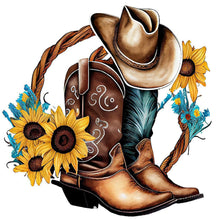 Lade das Bild in den Galerie-Viewer, Western Cowboy Boot-voller Round Diamond Painting-30x30cm