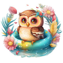 Lade das Bild in den Galerie-Viewer, Summer Swimming Owl-voller Round Diamond Painting-30x30cm