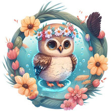Lade das Bild in den Galerie-Viewer, Summer Swimming Owl-voller Round Diamond Painting-30x30cm